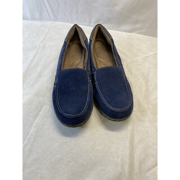NATURAL SOUL by NATURALIZER "RHETT" MEDIUM BLUE SUEDE/LEATHER LOAFERS SZ 9.5M - Picture 7 of 7